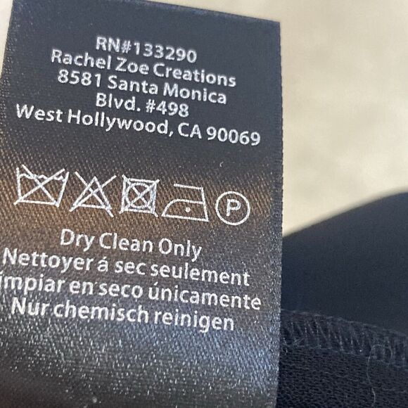 Rachel Zoe Dress Womens 4 Black Bixley Pearl Collar Crepe Mini Cold Shoudler - Picture 11 of 12